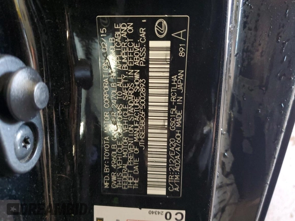 2015 Lexus RC 350 F Sport с VIN JTHSE5BC6F5002893, выставлен на аукционе Copart как лот 60305725 с пробегом 91 285 миль миль и Списание • Salvage title. История ставок и продаж доступна на DreamBid. Изображение 13.