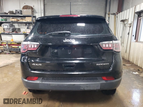 2019 Jeep Compass Sport with VIN 3C4NJDAB0KT802788, listed as a Copart auction lot 39840144 with 121,229 mi miles and Salvage title. Bid and sale history available at DreamBid. Image 6.
