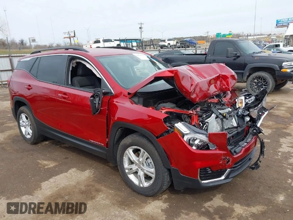 2024 GMC Terrain SLE z VIN 3GKALMEG9RL302058, wystawiony jako IAAI lot #41691921 z przebiegiem 1 101 mil mil oraz . Historia ofert i sprzedaży dostępna na DreamBid. Obrazek 1.