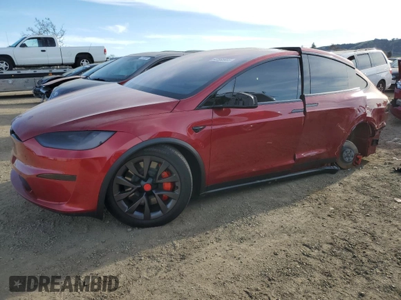 2023 Tesla Model X Plaid with VIN 7SAXCBE62PF427287, listed as a Copart auction lot 47365935 with 17,372 mi miles and Salvage Title. Bid and sale history available at DreamBid. Image 1.