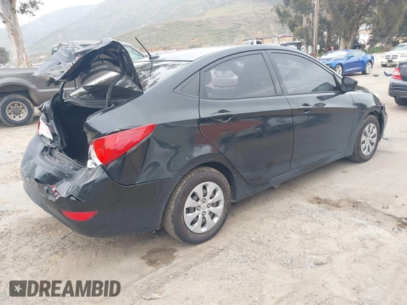 2016 Hyundai Accent SE with VIN KMHCT4AE1GU121365, listed as a IAAI auction lot 41871819 with 129,485 mi miles and . Bid and sale history available at DreamBid. Image 4.
