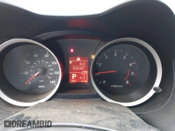 2010 Mitsubishi Lancer DE with VIN JA32U1FU2AU001270, listed as a IAAI auction lot 41567410 with 206,321 mi miles. Bid and sale history available at carsss.com. Image 7.