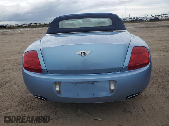 2007 Bentley Continental GT with VIN SCBDR33WX7C047167, listed as a Copart auction lot 74546784 with 0 mi miles and Salvage Title. Bid and sale history available at carsss.com. Image 6.