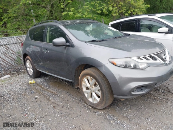 2014 Nissan Murano SL with VIN JN8AZ1MU7EW420084, listed as a IAAI auction lot 42101828 with 124,699 mi miles. Bid and sale history available at carsss.com. Image 1.