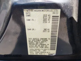 2013 Nissan Altima SV with VIN 1N4AL3APXDC253975, listed as a IAAI auction lot 42112765 with 169,825 mi miles and . Bid and sale history available at carsss.com. Image 9.
