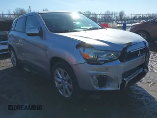 2014 Mitsubishi Outlander Sport ES with VIN 4A4AR3AU1EE005854, listed as a IAAI auction lot 41744552 with 83,734 mi miles. Bid and sale history available at carsss.com. Image 1.