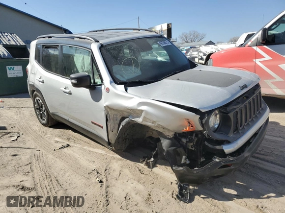 2015 Jeep Renegade Trailhawk with VIN ZACCJBCT8FPB28355, listed as a Copart auction lot 48738275 with 64,423 mi miles and Salvage title. Bid and sale history available at DreamBid. Image 4.