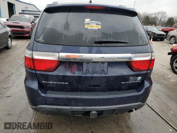 2013 Dodge Durango Citadel with VIN 1C4RDHEGXDC687475, listed as a Copart auction lot 84757144 with 208,217 mi miles and Salvage title. Bid and sale history available at DreamBid. Image 6.
