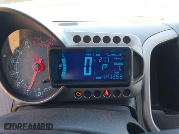 2014 Chevrolet Sonic LT with VIN 1G1JC6SH1E4111523, listed as a IAAI auction lot 41693815 with 147,353 mi miles. Bid and sale history available at carsss.com. Image 7.