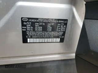 2021 Hyundai Santa Fe SE with VIN 5NMS1DAJ1MH357634, listed as a Copart auction lot 53699525 with 51,833 mi miles and Salvage title. Bid and sale history available at DreamBid. Image 14.