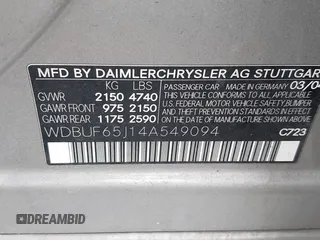 2004 Mercedes-Benz E 320 with VIN WDBUF65J14A549094, listed as a IAAI auction lot 41431242 with 304,550 mi miles and . Bid and sale history available at carsss.com. Image 9.