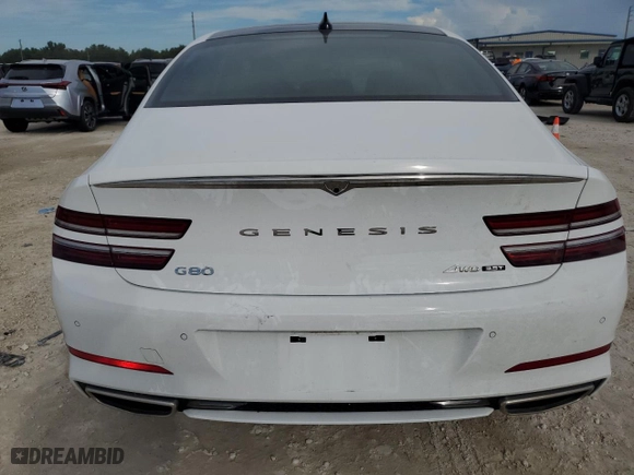 2021 Genesis G80 3.5T Prestige with VIN KMTGC4SD2MU048418, listed as a Copart auction lot 73874014 with 0 mi miles and Salvage Title. Bid and sale history available at carsss.com. Image 6.