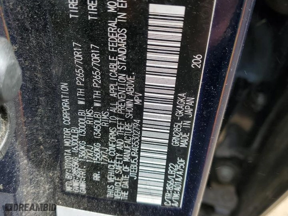 2016 Toyota 4Runner Limited with VIN JTEBU5JR4G5302794, listed as a Copart auction lot 49304135 with 64,575 mi miles and Salvage Title. Bid and sale history available at carsss.com. Image 13.