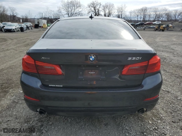 2019 BMW 5 Series 530i xDrive with VIN WBAJA7C55KG910056, listed as a Copart auction lot 51232925 with 0 mi miles and Salvage Title. Bid and sale history available at carsss.com. Image 6.