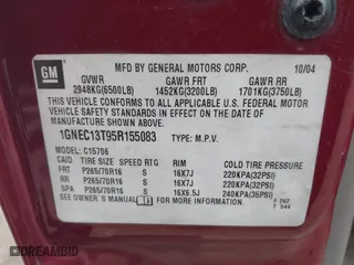 2005 Chevrolet Tahoe Z71 with VIN 1GNEC13T95R155083, listed as a IAAI auction lot 41430239 with 333,463 mi miles. Bid and sale history available at carsss.com. Image 9.