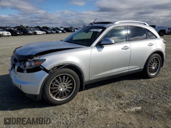 2007 Infiniti FX35 with VIN JNRAS08W37X206213, listed as a Copart auction lot 80970684 with 60,942 mi miles and Salvage Title. Bid and sale history available at carsss.com. Image 1.