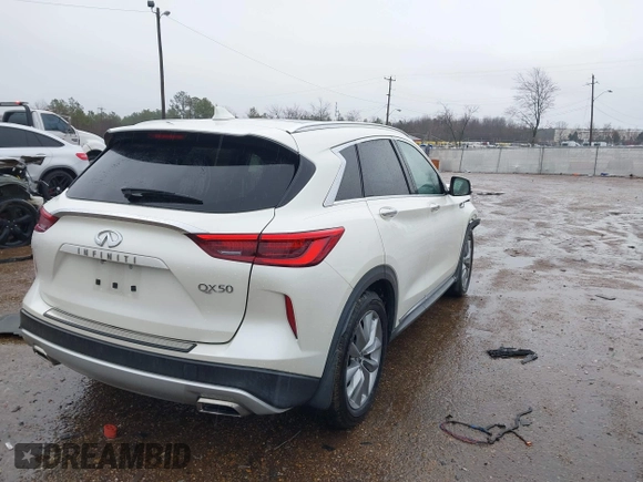 2019 Infiniti QX50 Essential with VIN 3PCAJ5M11KF143075, listed as a IAAI auction lot 41541430 with 68,774 mi miles and . Bid and sale history available at DreamBid. Image 4.