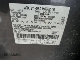2013 Ford Explorer Limited z VIN 1FM5K7F82DGC69938, wystawiony jako Copart lot #55052925 z przebiegiem 124 785 mil mil oraz Szkoda całkowita • Salvage title. Historia ofert i sprzedaży dostępna na DreamBid. Obrazek 13.