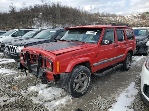 2001 Jeep Cherokee Sport with VIN 1J4FF48S31L520628, listed as a Copart auction lot 41755865 with 181,893 mi miles and Salvage Title. Bid and sale history available at carsss.com. Image 1.