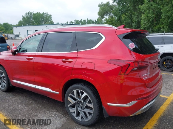 2023 Hyundai Santa Fe Calligraphy with VIN 5NMS54AL9PH589991, listed as a IAAI auction lot 42566562 with 23,162 mi miles and . Bid and sale history available at DreamBid. Image 3.