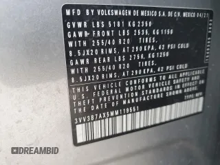 2021 Volkswagen Tiguan SE z VIN 3VV3B7AX5MM119551, wystawiony jako Copart lot #52694855 z przebiegiem 59 922 mil mil oraz Szkoda całkowita • Salvage title. Historia ofert i sprzedaży dostępna na DreamBid. Obrazek 15.