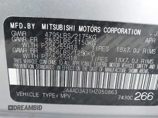 2017 Mitsubishi Outlander SE with VIN JA4AD3A31HZ050863, listed as a IAAI auction lot 42528872 with 98,136 mi miles and . Bid and sale history available at DreamBid. Image 9.