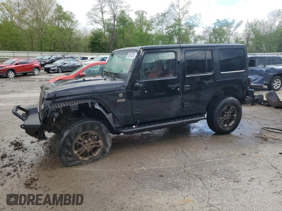 2016 Jeep Wrangler Unlimited 75th Anniversary with VIN 1C4HJWEG3GL198641, listed as a Copart auction lot 55892035 with 128,702 mi miles and Salvage title. Bid and sale history available at DreamBid. Image 1.