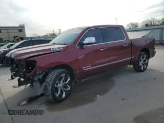 2021 Ram 1500 Limited with VIN 1C6SRFHT5MN600819, listed as a Copart auction lot 49333115 with 37,146 mi miles and Salvage title. Bid and sale history available at DreamBid. Image 1.