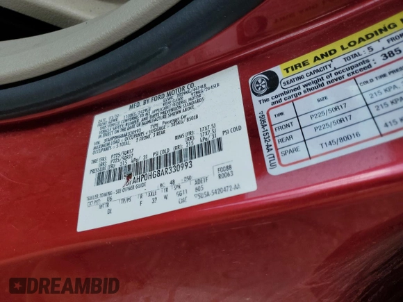 2010 Ford Fusion SE с VIN 3FAHP0HG8AR330993, выставлен на аукционе Copart как лот 60422525 с пробегом 96 680 миль миль и Чистый • Clean title. История ставок и продаж доступна на DreamBid. Изображение 13.