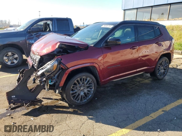 2022 Jeep Compass (RED) Edition with VIN 3C4NJDCB8NT180877, listed as a Copart auction lot 79696784 with 26,762 mi miles and Non repairable. Bid and sale history available at DreamBid. Image 1.