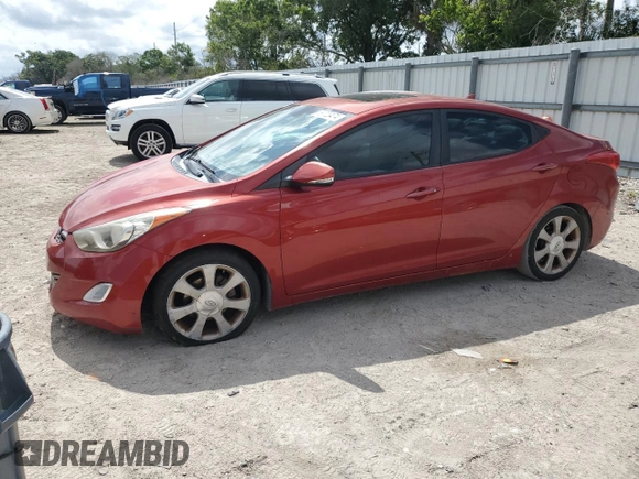 2012 Hyundai Elantra Limited with VIN KMHDH4AEXCU482156, listed as a Copart auction lot 59723474 with 118,550 mi miles and Salvage Title. Bid and sale history available at carsss.com. Image 1.
