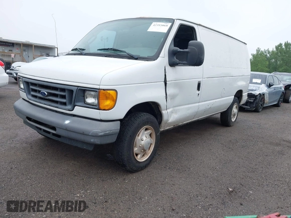 2007 Ford Econoline Cargo Commercial with VIN 1FTNE24W57DB33258, listed as a IAAI auction lot 42393068 with 152,700 mi miles and . Bid and sale history available at DreamBid. Image 2.