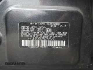 2019 Subaru WRX Premium with VIN JF1VA1C68K9826253, listed as a Copart auction lot 87695765 with 63,946 mi miles and Salvage Title. Bid and sale history available at carsss.com. Image 12.
