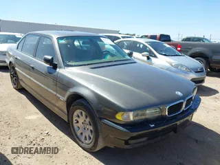 2001 BMW 7 Series 740iL with VIN WBAGH83421DP25417, listed as a IAAI auction lot 41725971 with 165,599 mi miles. Bid and sale history available at carsss.com. Image 1.
