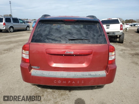 2007 Jeep Compass Sport with VIN 1J8FT47W87D118537, listed as a Copart auction lot 43127625 with 166,631 mi miles and Salvage Title. Bid and sale history available at carsss.com. Image 6.