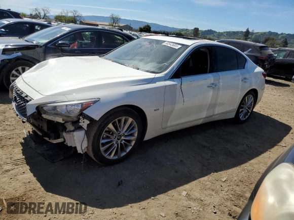 2020 Infiniti Q50 Luxe с VIN JN1EV7AP0LM206642, выставлен на аукционе Copart как лот 50543685 с пробегом 76 405 миль миль и Списание • Salvage title. История ставок и продаж доступна на DreamBid. Изображение 1.