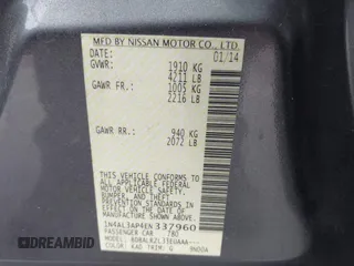 2014 Nissan Altima SL with VIN 1N4AL3AP4EN337960, listed as a IAAI auction lot 41485371 with 106,410 mi miles and . Bid and sale history available at DreamBid. Image 9.
