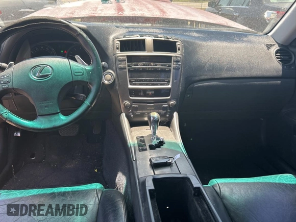 2006 Lexus IS 350 with VIN JTHBE262165001506, listed as a Copart auction lot 55529355 with 213,188 mi miles and Clean Title. Bid and sale history available at DreamBid. Image 9.