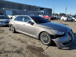 2018 Genesis G90 5.0L Ultimate with VIN KMHG54JH6JU046451, listed as a Copart auction lot 86765524 with 84,934 mi miles and Salvage Title. Bid and sale history available at carsss.com. Image 4.