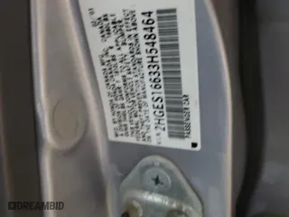 2003 Honda Civic LX with VIN 2HGES16633H548464, listed as a Copart auction lot 43805095 with 0 mi miles and Salvage Title. Bid and sale history available at carsss.com. Image 12.