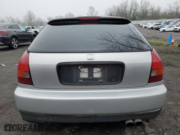 1996 Honda Civic CX with VIN 2HGEJ6320TH116805, listed as a Copart auction lot 88195595 with 308,399 mi miles and Salvage Title. Bid and sale history available at carsss.com. Image 6.