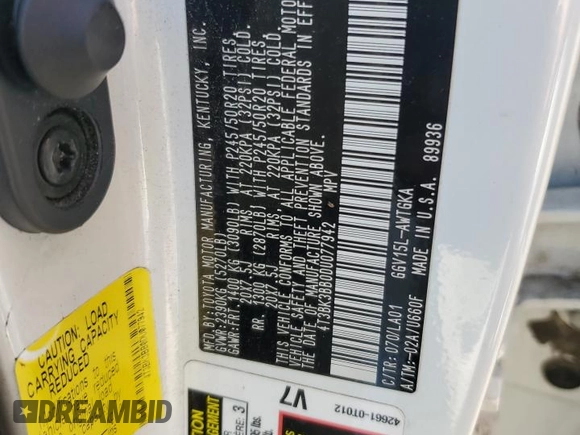 2013 Toyota Venza LE with VIN 4T3BK3BB0DU077942, listed as a Copart auction lot 59516255 with 130,989 mi miles and Salvage title. Bid and sale history available at DreamBid. Image 13.