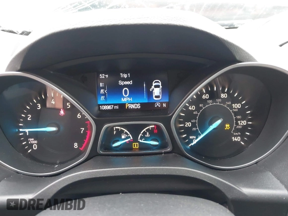 2017 Ford Escape Titanium with VIN 1FMCU9J99HUB75687, listed as a IAAI auction lot 41180789 with 108,967 mi miles. Bid and sale history available at carsss.com. Image 7.