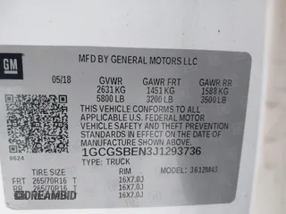 2018 Chevrolet Colorado 2WD Work Truck with VIN 1GCGSBEN3J1293736, listed as a IAAI auction lot 42187048 with 51,220 mi miles and . Bid and sale history available at DreamBid. Image 9.