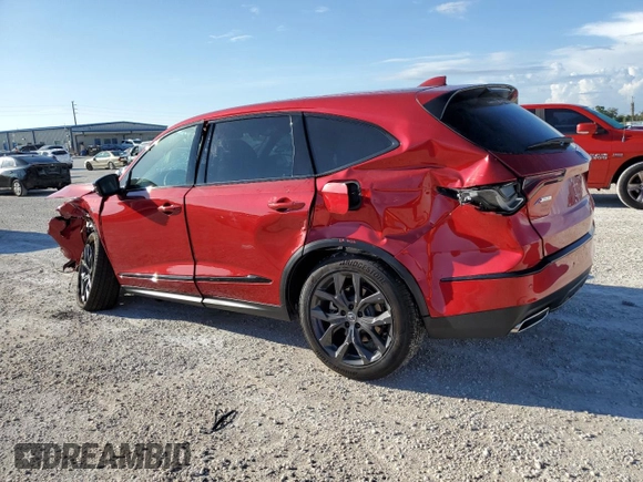 2023 Acura MDX w/A-Spec Package with VIN 5J8YE1H00PL036330, listed as a Copart auction lot 62253703 with 4,704 mi miles. Bid and sale history available at carsss.com. Image 2.
