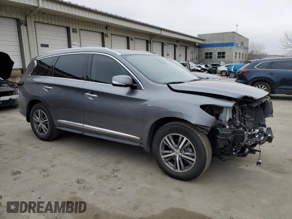 2020 Infiniti QX60 Luxe with VIN 5N1DL0MM7LC512794, listed as a Copart auction lot 43343705 with 51,822 mi miles and Salvage Title. Bid and sale history available at DreamBid. Image 4.