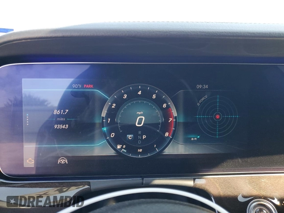 2019 Mercedes-Benz E-Class E 450 with VIN WDD1J6JB0KF086632, listed as a Copart auction lot 57780964 with 93,543 mi miles and Salvage Title. Bid and sale history available at carsss.com. Image 9.