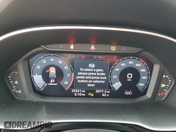 2019 Audi Q3 Premium Plus with VIN WA1BECF39K1079706, listed as a Copart auction lot 43796845 with 33,521 mi miles and Salvage Title. Bid and sale history available at carsss.com. Image 9.