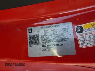2019 Chevrolet Camaro 1LS with VIN 1G1FB1RX5K0151762, listed as a Copart auction lot 45352415 with 111,410 mi miles and Salvage Title. Bid and sale history available at carsss.com. Image 13.