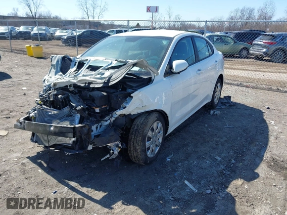 2022 Kia Rio LX with VIN 3KPA24AD0NE438118, listed as a IAAI auction lot 41790463 with 37,025 mi miles. Bid and sale history available at carsss.com. Image 2.